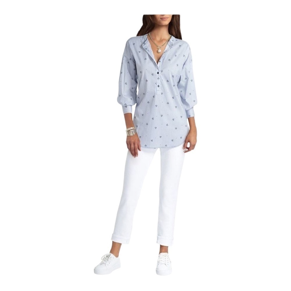 𝅺isaac Mizrahi Half Placket Balloon Sleeve Blouse - Picture 3 of 13